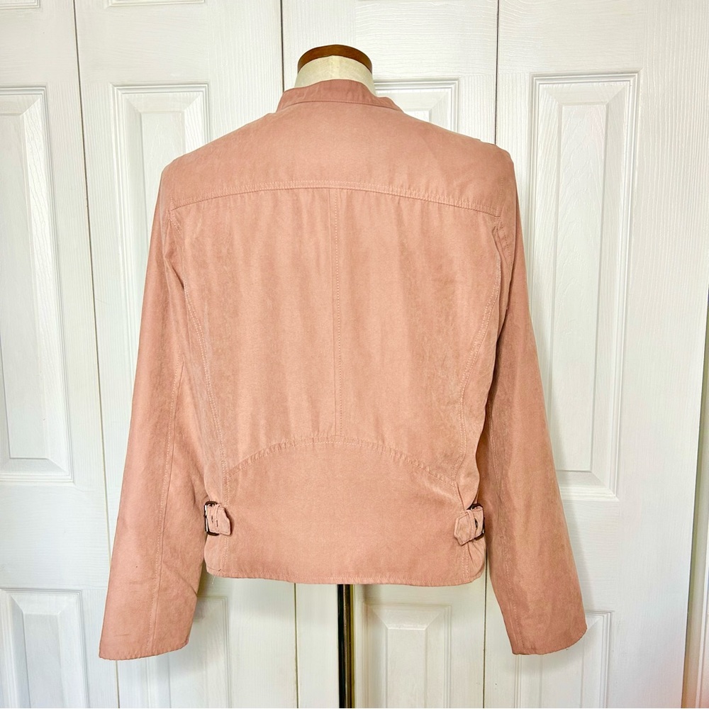 BE COOL lightweight moto jacket, blush/ dusty rose, asymmetrical zip, 31158-17 - Picture 3 of 6